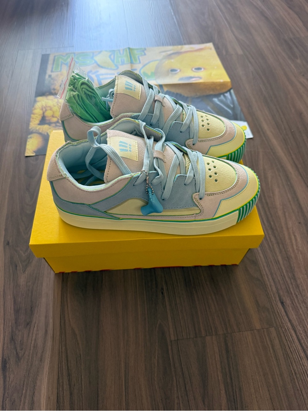 MSCHF Gobstomper “Sour Edition” Gray Blue Green Yellow Size 11 NEW - Picture 2 of 7